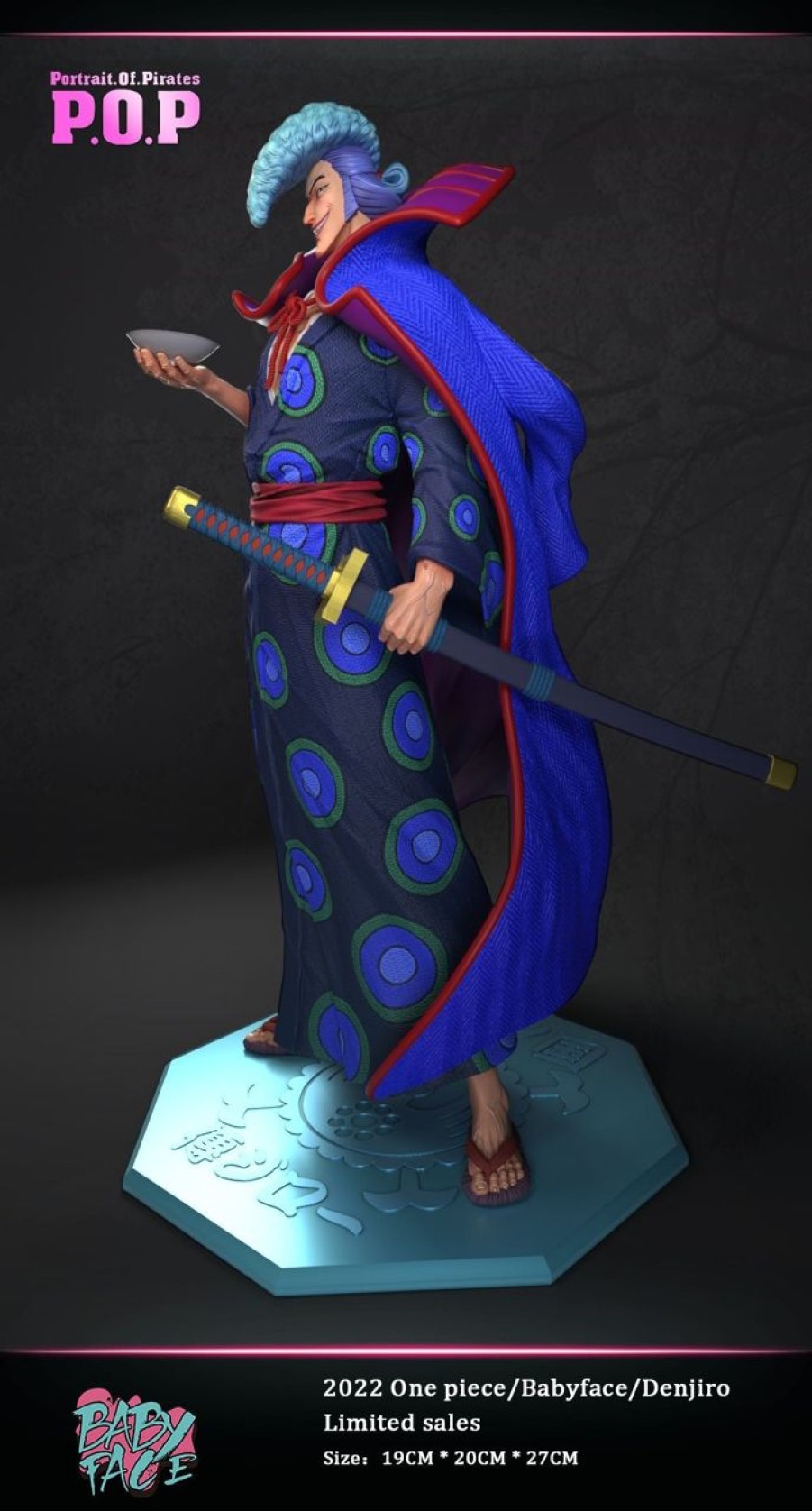 Anime Child Face Studio One Piece Gk Figures | [Pre-Order] One Piece Gk Figures - Nine Red Scabbards Denjiro Gk1509 | Gk Figure